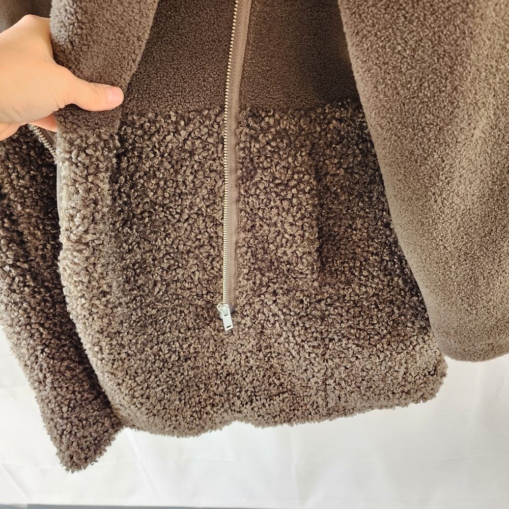 French Connection Irenea Dark Green Teddy Faux Fur Jacket - Picture 6 of 11